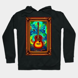 Acoustic Guitar Oil Painting Style Digital Art Hoodie